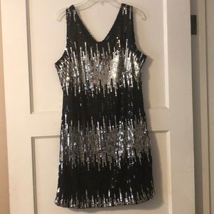 Black/Silver Sequin Dress